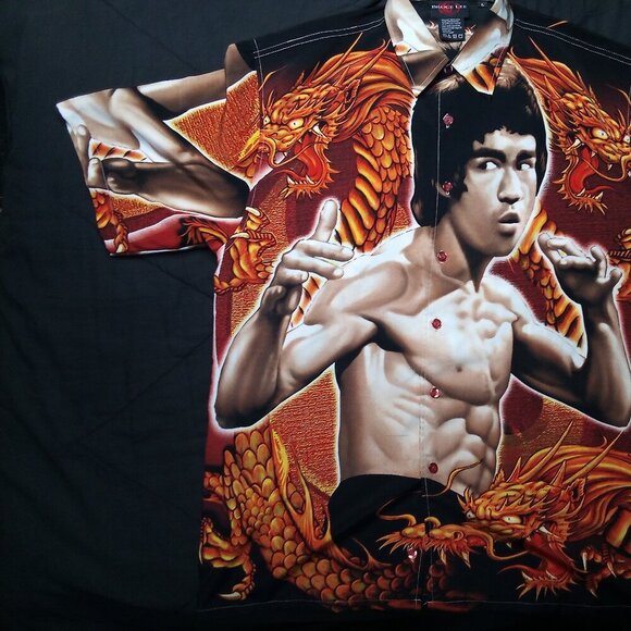 Vintage Y2K Bruce Lee Enter The Dragon Button Shirt - Picture 3 of 9